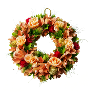 artificial floral wreath with pearl accents, spring door decor （37so026）