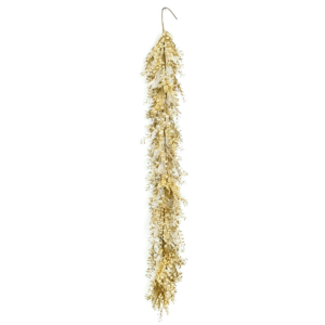 luxury 150cm gold foliage teardrop swag, artificial christmas front door decor, holiday home decor for mantel, porch, 501730