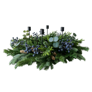 green-pine-eucalyptus-christmas-candle-centerpiece